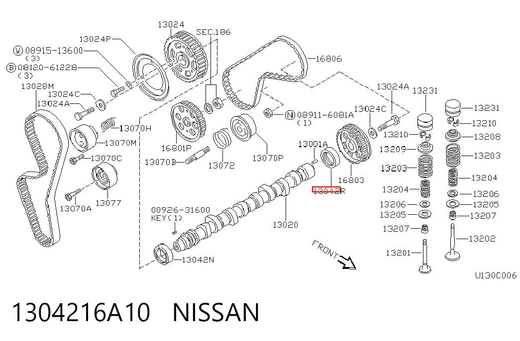 Uszczelniacz wałka rozrządu silnika do Nissan Almera I N15