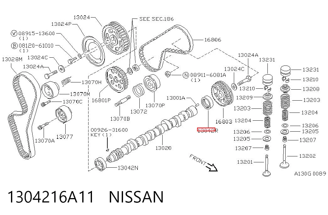 Uszczelniacz wałka rozrządu silnika Nissan Almera I hatchback (N15) (1995 - 2000) cena, od 8,19 USD