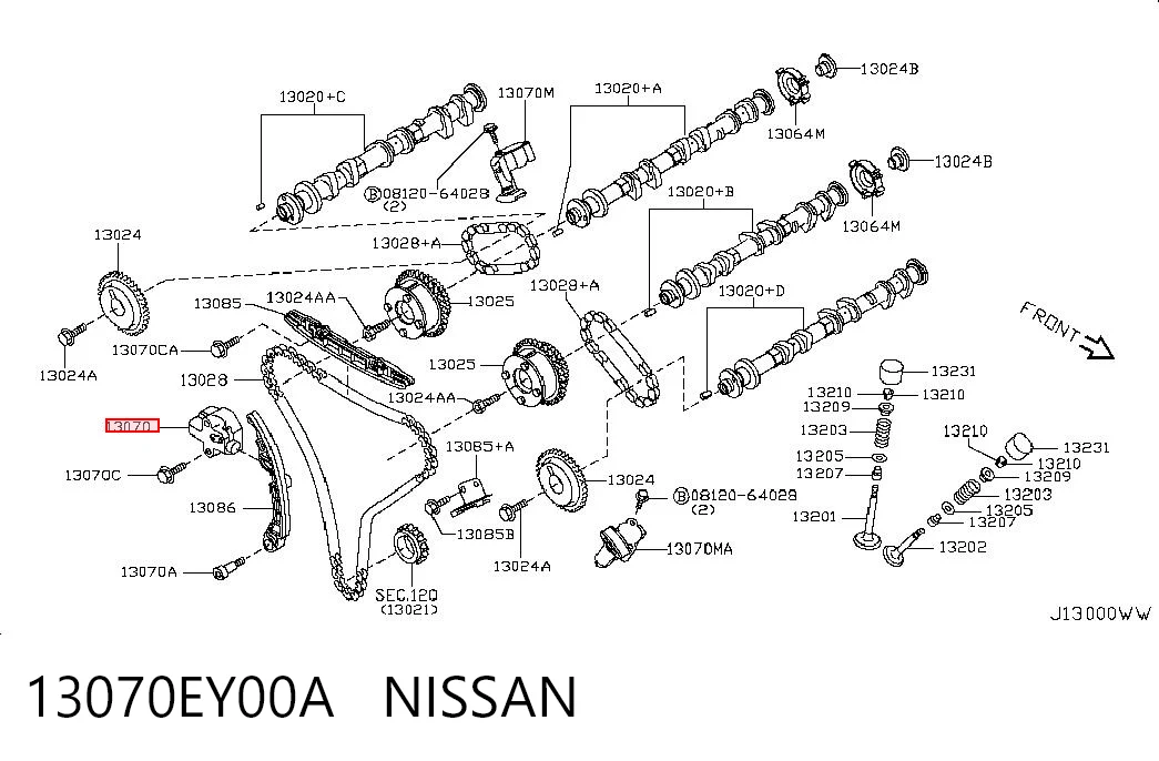 13070EY00A Nissan/Infiniti Napinacz łańcucha rozrządu