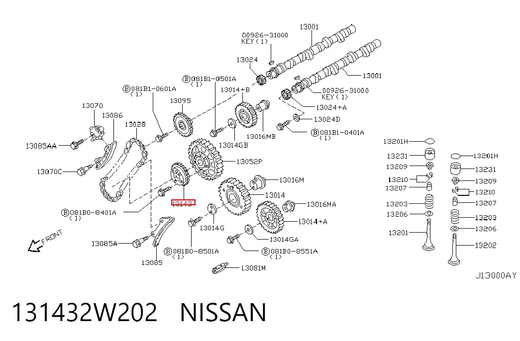 Koło zębatewalcowe wałka rozrządu silnika do Nissan Patrol  Y61