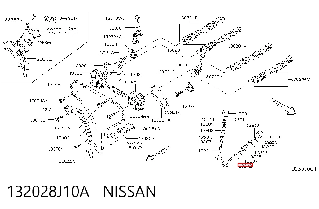 132028J10A Nissan/Infiniti Zawór wydechowy