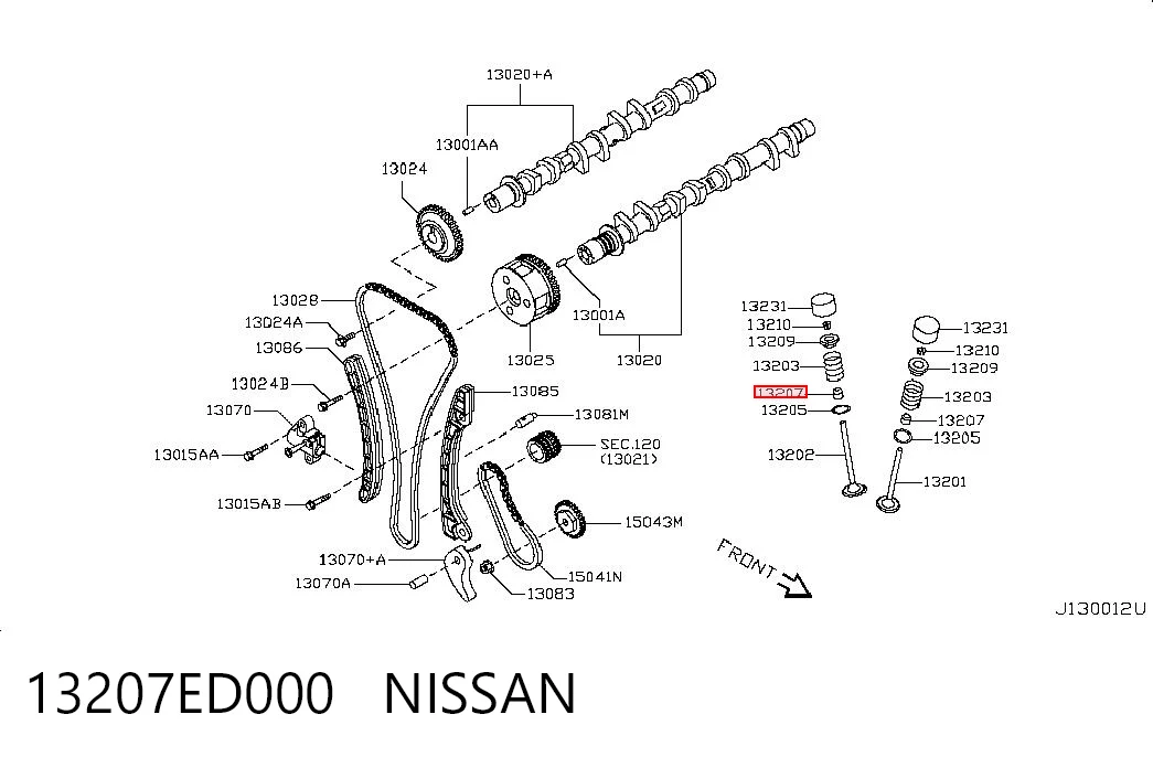 Uszczelniacz zaworu dolotowego/wylotowego do Nissan Qashqai +2 I J10