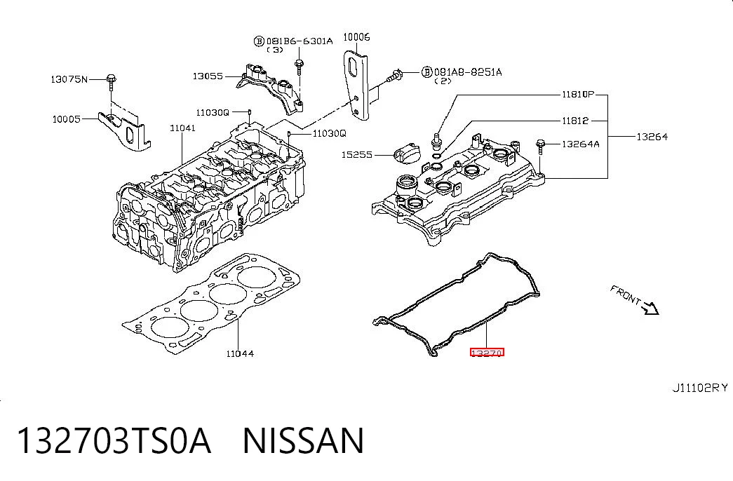 132703TS0A Nissan/Infiniti Uszczelka pokrywy zaworowej silnika