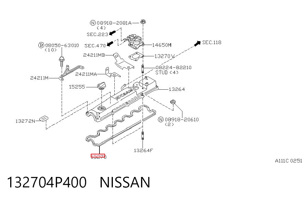Uszczelka pokrywy zaworowej silnika do Nissan Patrol  Y61