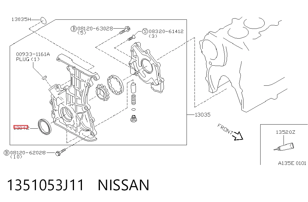  Uszczelniacz wału korbowego przedni Nissan Qashqai 