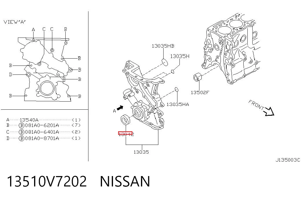  Uszczelniacz wału korbowego przedni Nissan Laurel 