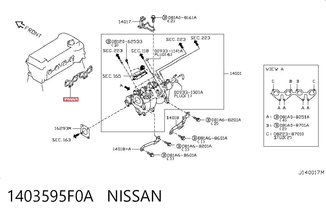 Uszczelka kolektora ssącego do Nissan Almera B10RS