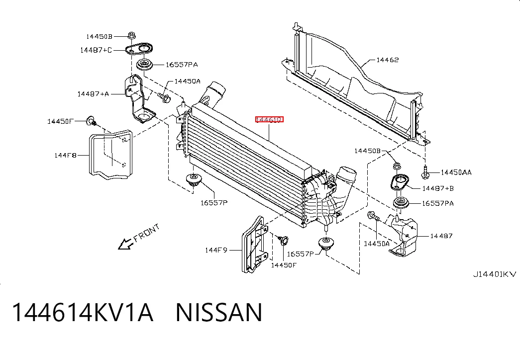 144614KV1A Nissan/Infiniti Chłodnica intercoolera