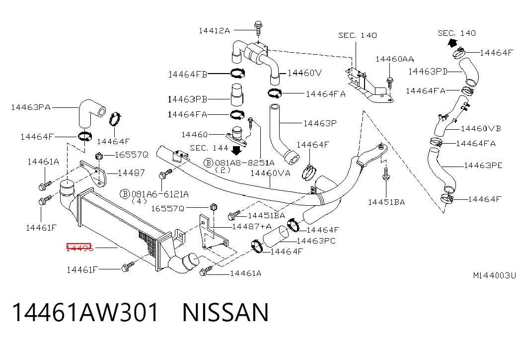 Chłodnica intercoolera do Nissan Almera II N16