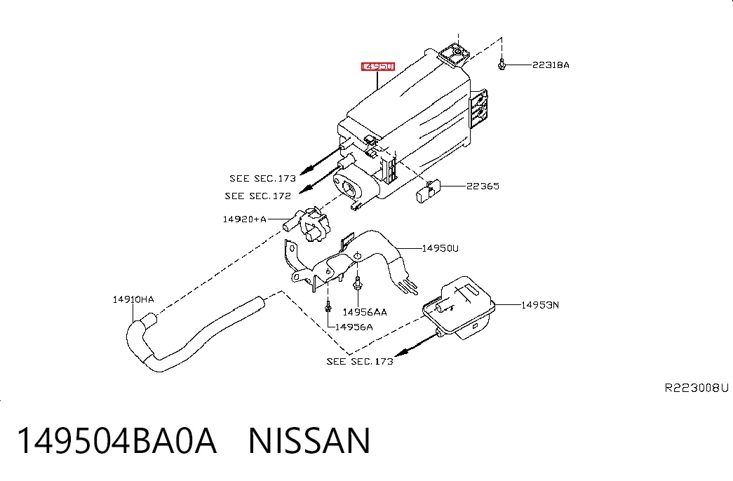 149504BA0A Nissan/Infiniti POCHŁANIACZ PAR PALIWA