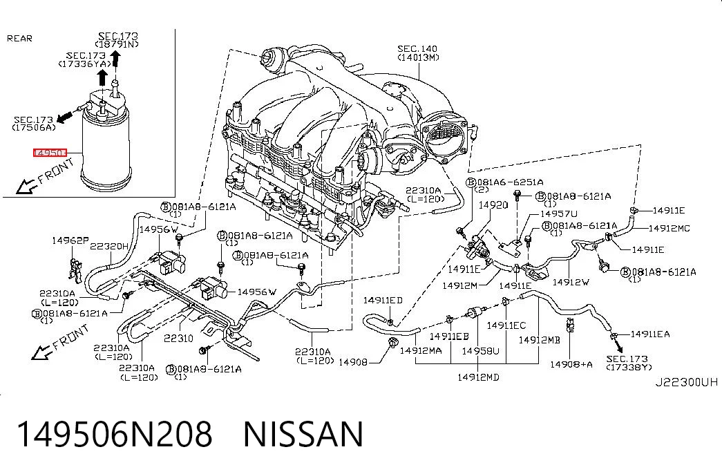 POCHŁANIACZ PAR PALIWA do Nissan Teana  J32