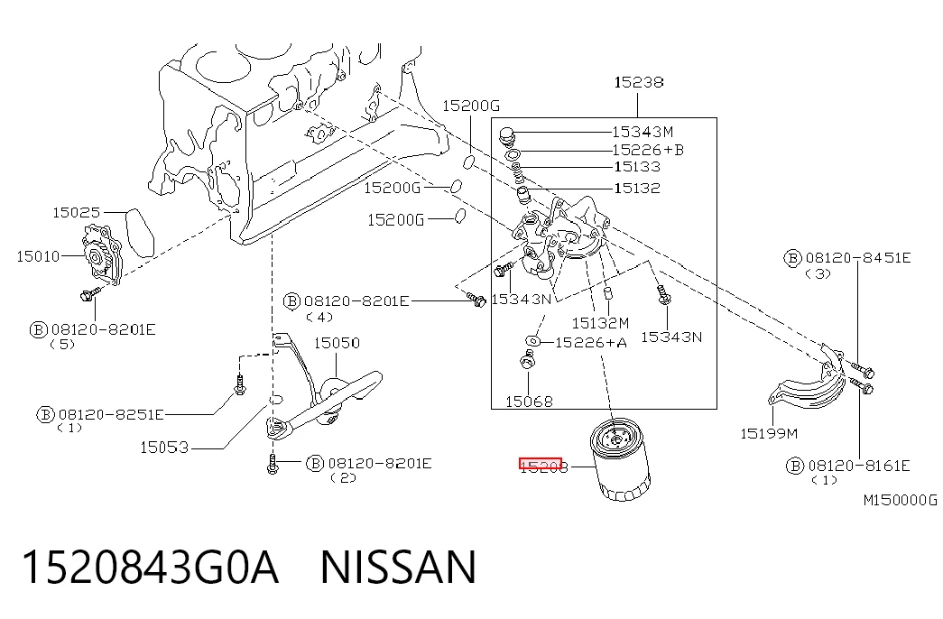 1520843G0A Nissan/Infiniti Filtr oleju