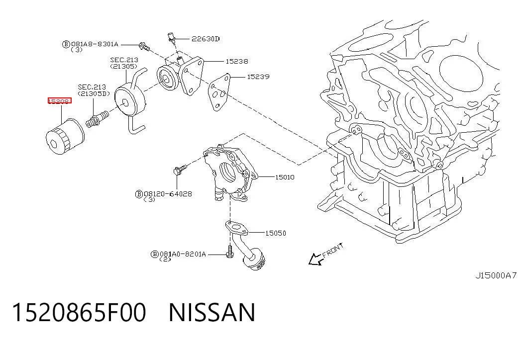 1520865F00 Nissan/Infiniti Filtr oleju