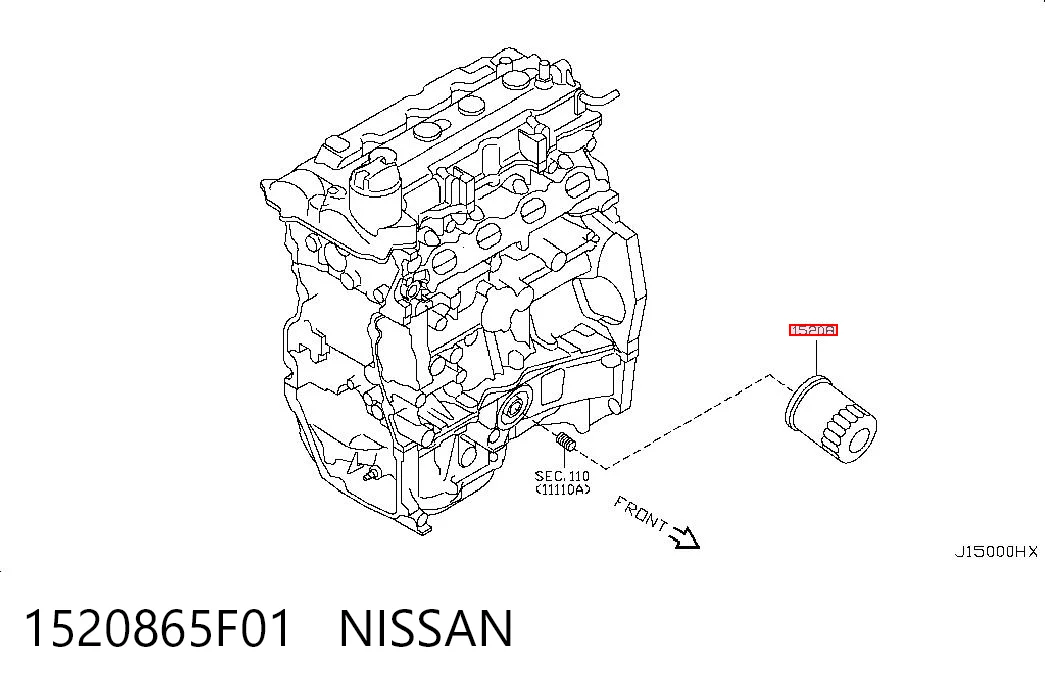 1520865F01 Nissan/Infiniti Filtr oleju