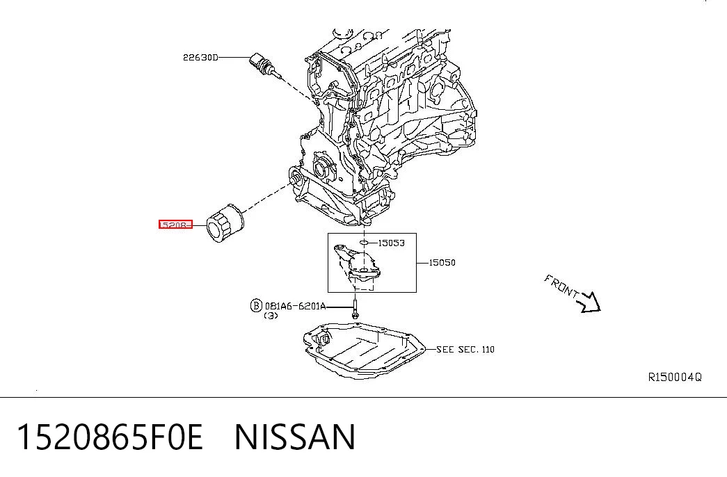 1520865F0E Nissan/Infiniti Filtr oleju