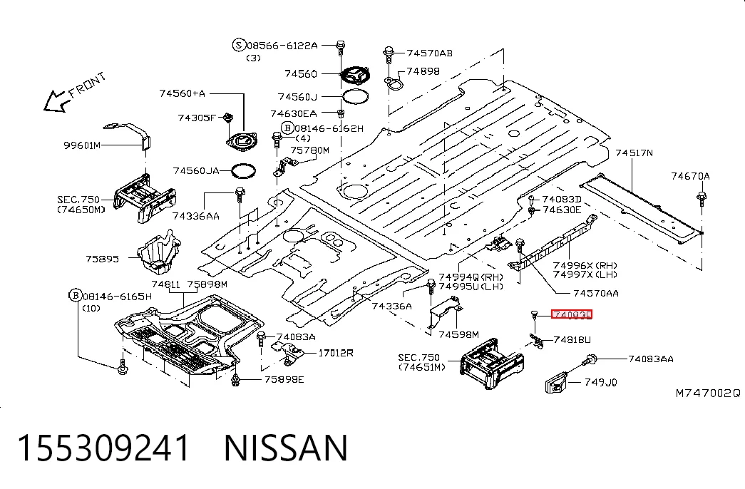155309241 Nissan/Infiniti Spinka mocowania zderzaka przedniego