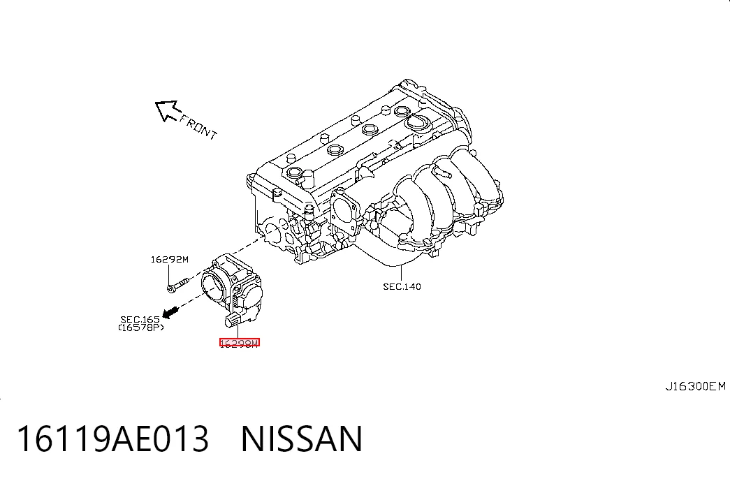 16119AE013 Nissan/Infiniti Przepustnica, komplet