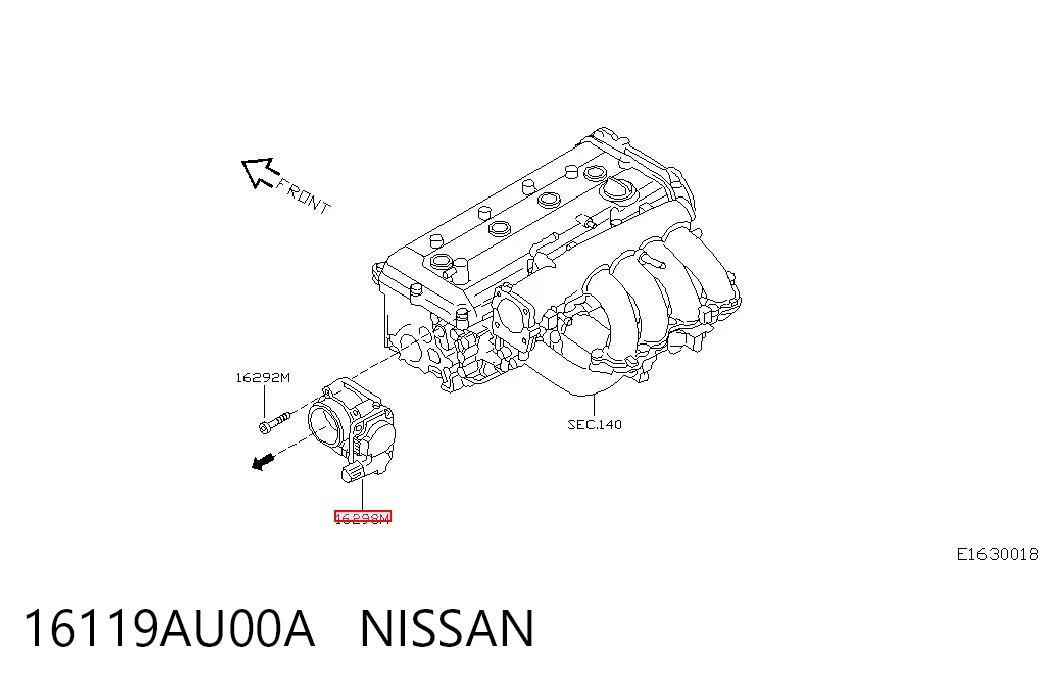 16119AU00A Nissan/Infiniti Przepustnica, komplet