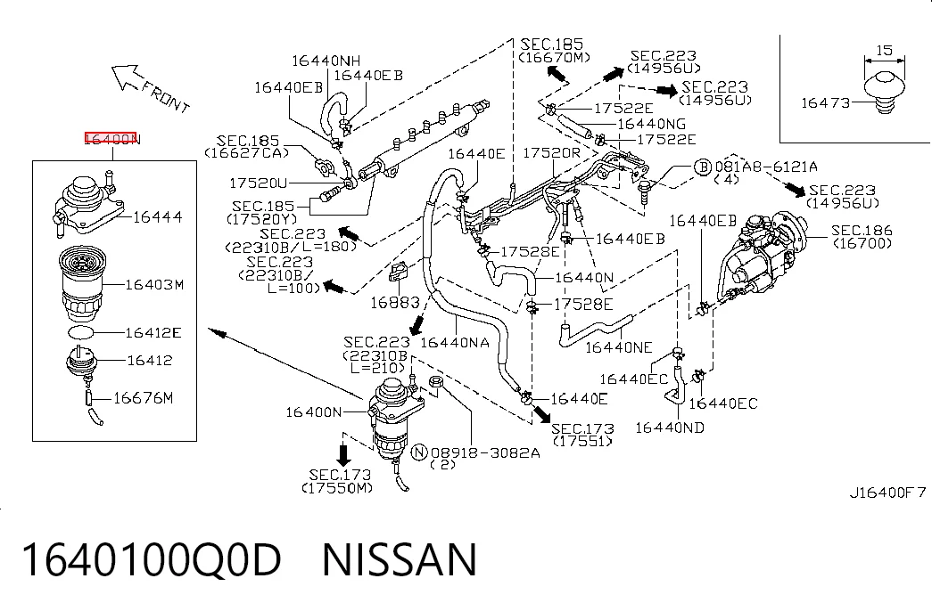  Filtr paliwa Nissan Note 