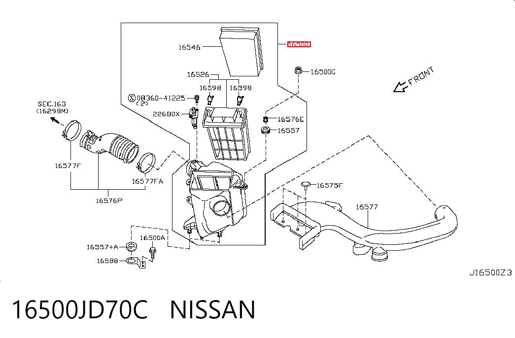 Obudowa filtra powietrza do Nissan Qashqai +2 I J10