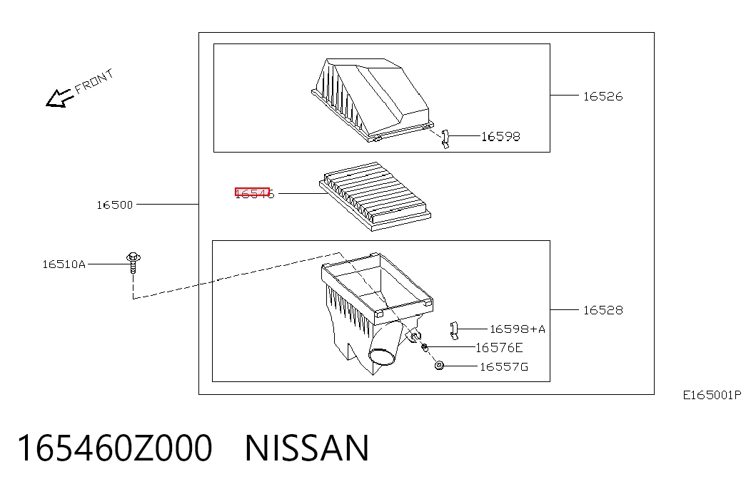 165460Z000 Nissan/Infiniti Filtr powietrza
