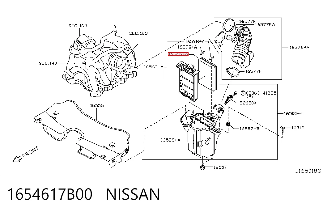 1654617B00 Nissan/Infiniti Filtr powietrza