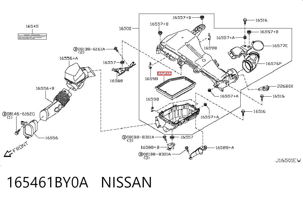 165461BY0A Nissan/Infiniti Filtr powietrza