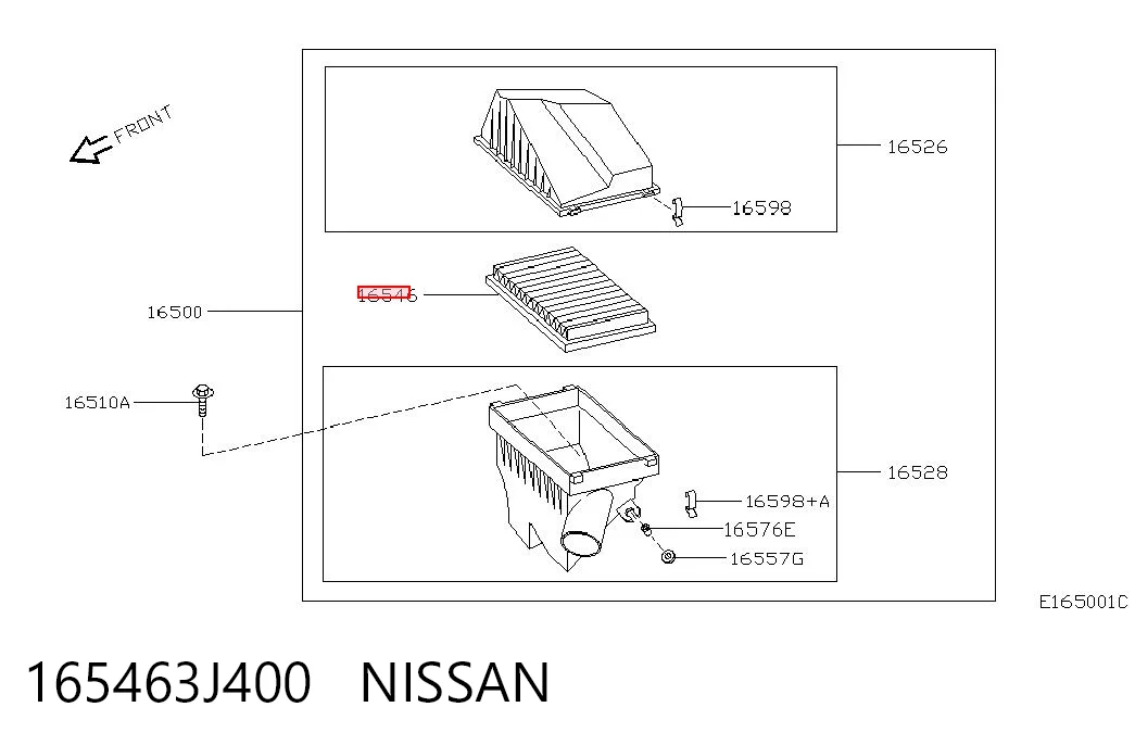 165463J400 Nissan/Infiniti Filtr powietrza