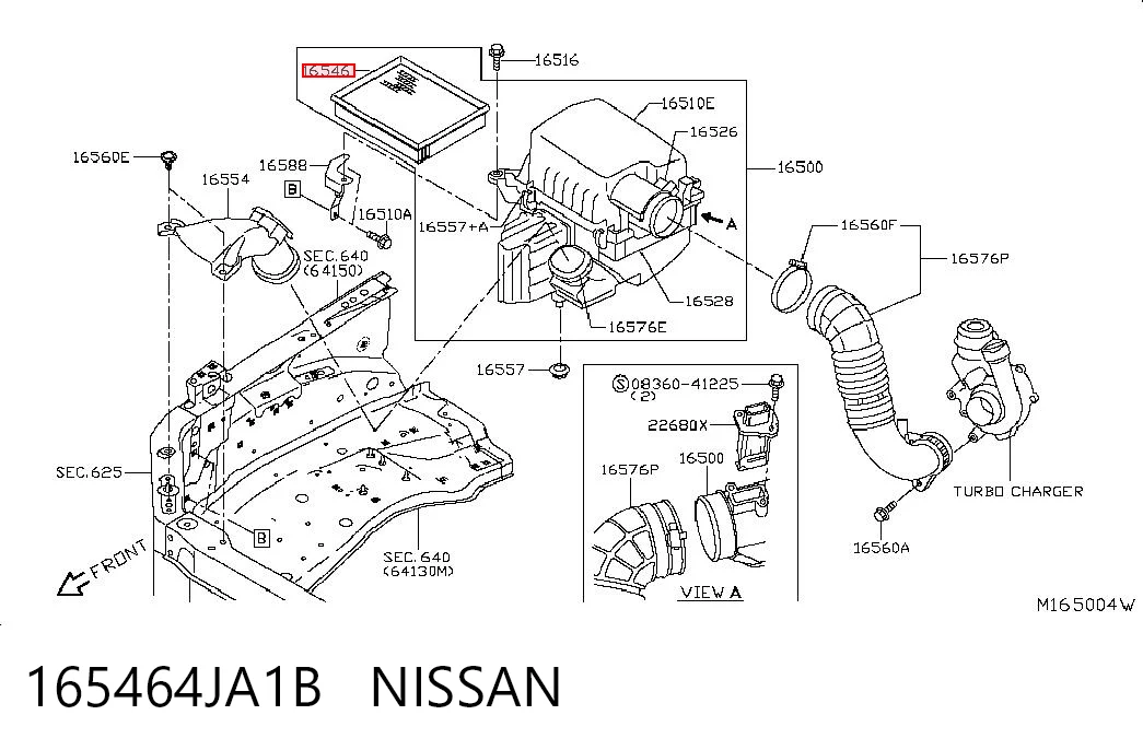 165464JA1B Nissan/Infiniti Filtr powietrza