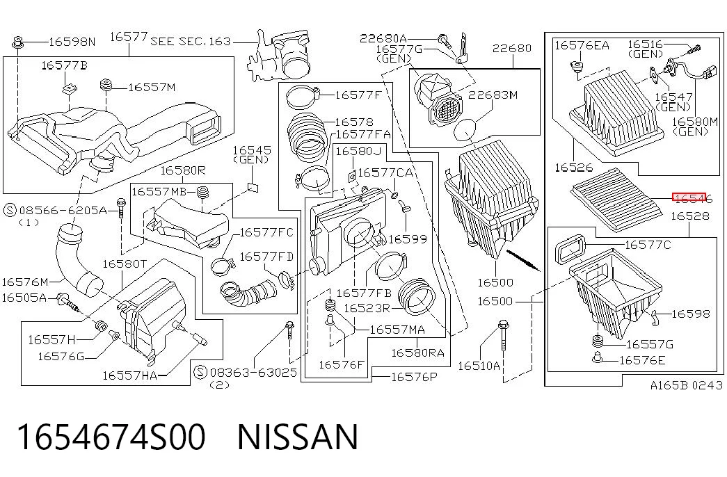 1654674S00 Nissan/Infiniti
