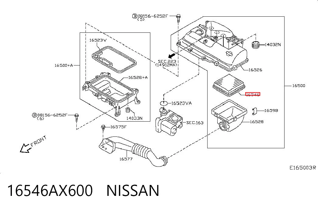 16546AX600 Nissan/Infiniti