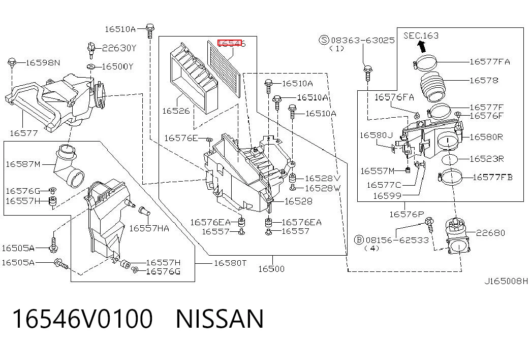 16546V0100 Nissan/Infiniti Filtr powietrza
