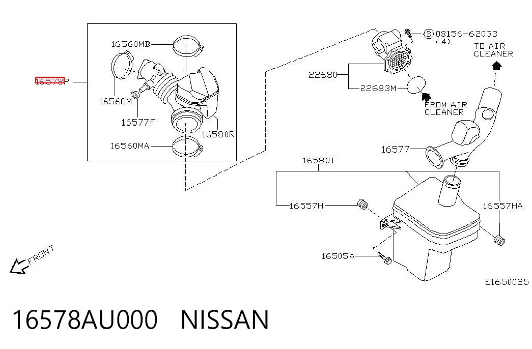 Króciec powietrza, przepływomierz do Nissan Almera V10