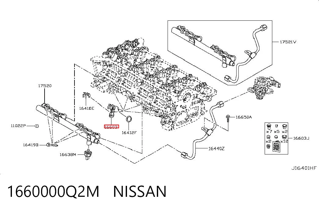 1660000Q2M Nissan/Infiniti Wtryskiwacz paliwa