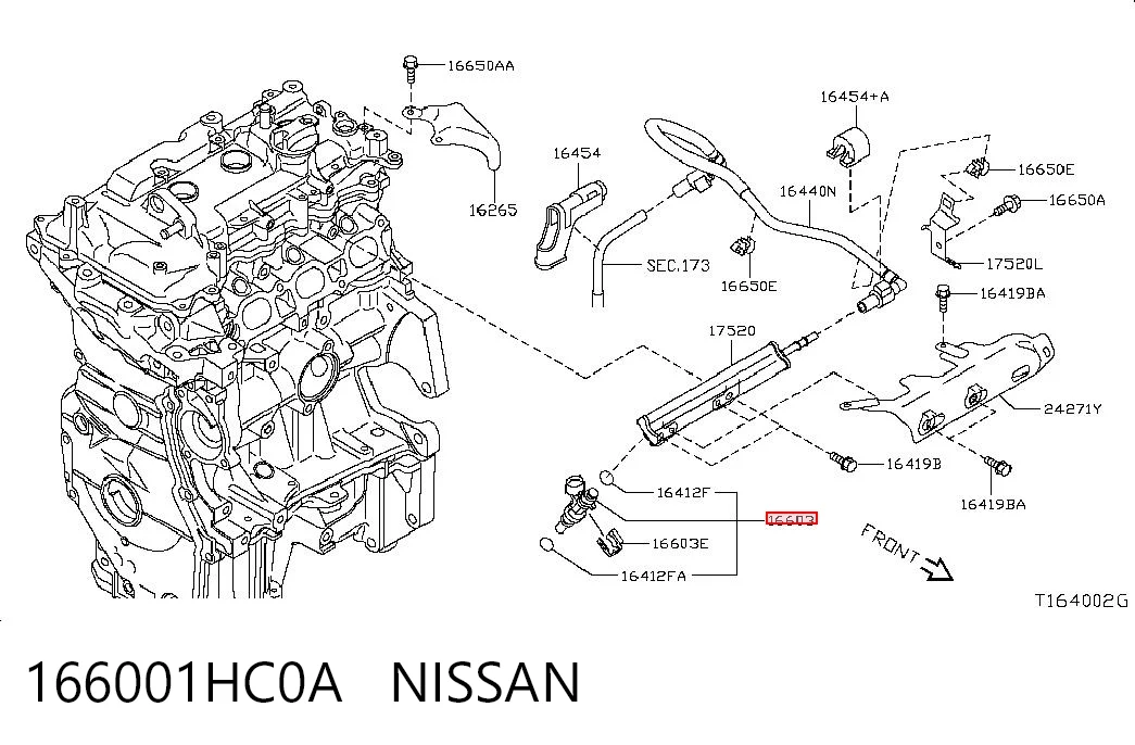 166001HC0A Nissan/Infiniti Wtryskiwacz paliwa