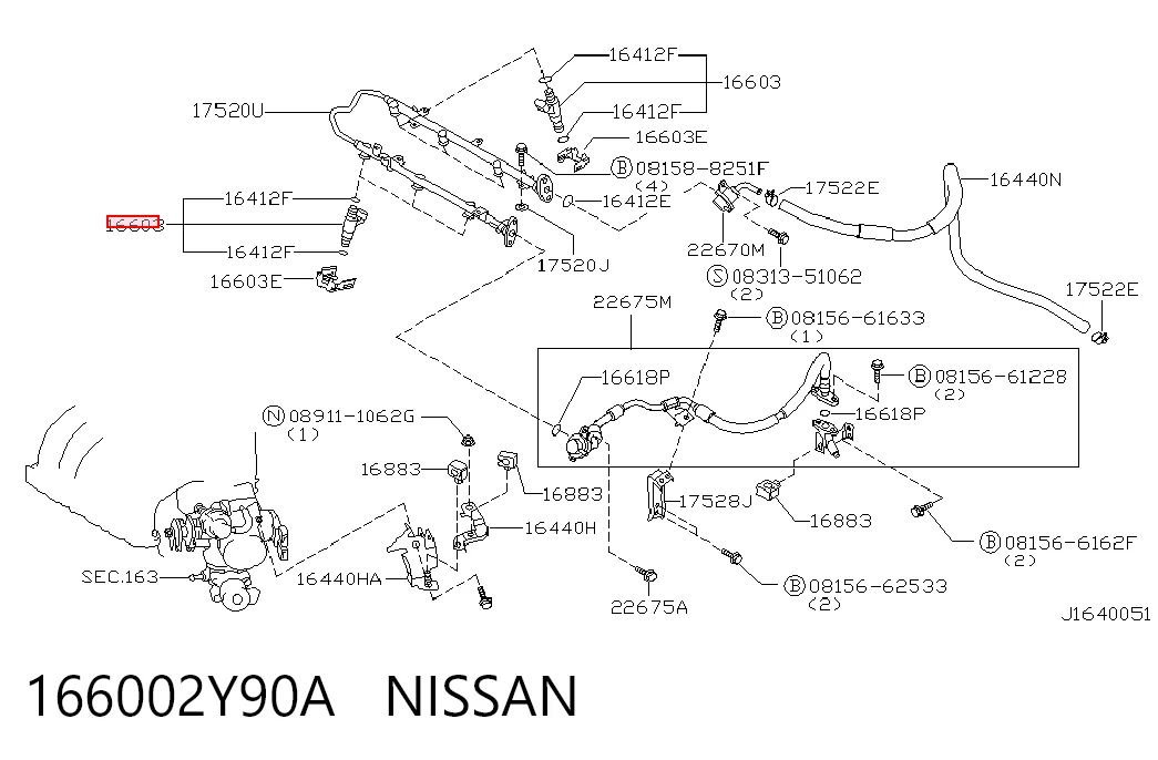 166002Y90A Nissan/Infiniti Wtryskiwacz paliwa