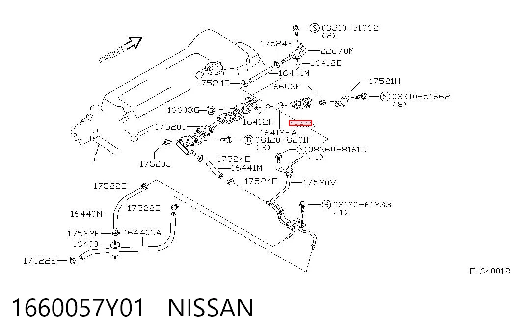1660057Y01 Nissan/Infiniti Wtryskiwacz paliwa