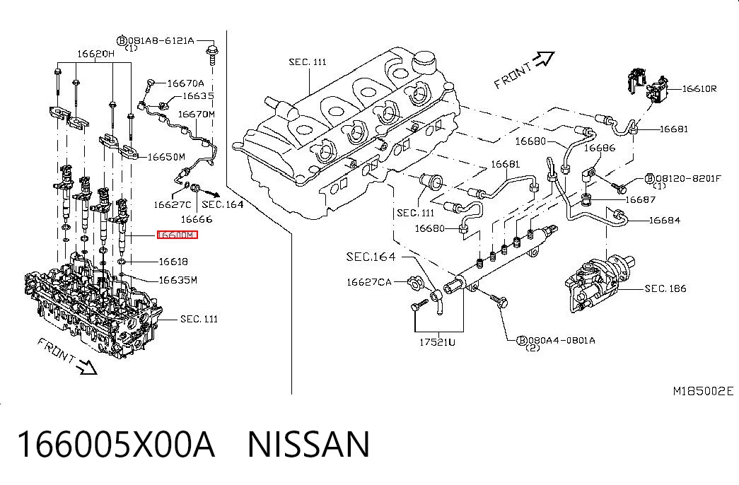 166005X00A Nissan/Infiniti Wtryskiwacz paliwa