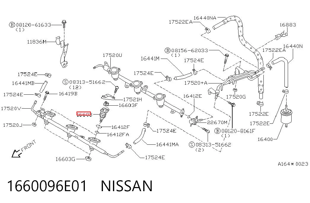 1660096E01 Nissan/Infiniti Wtryskiwacz paliwa