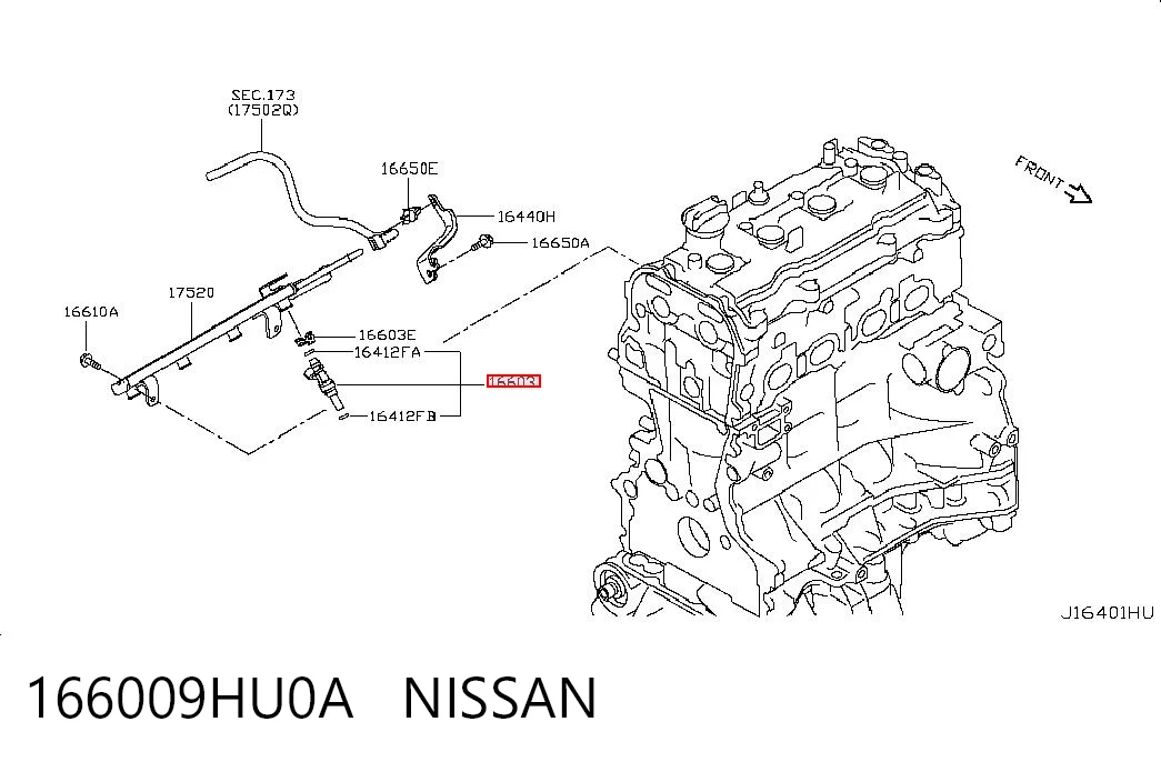 Wtryskiwacz paliwa do Nissan Rogue  T32U
