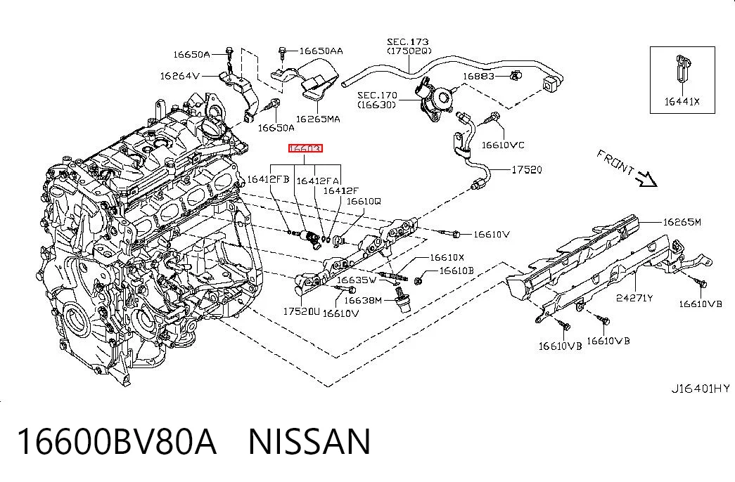 16600BV80A Nissan/Infiniti Wtryskiwacz paliwa