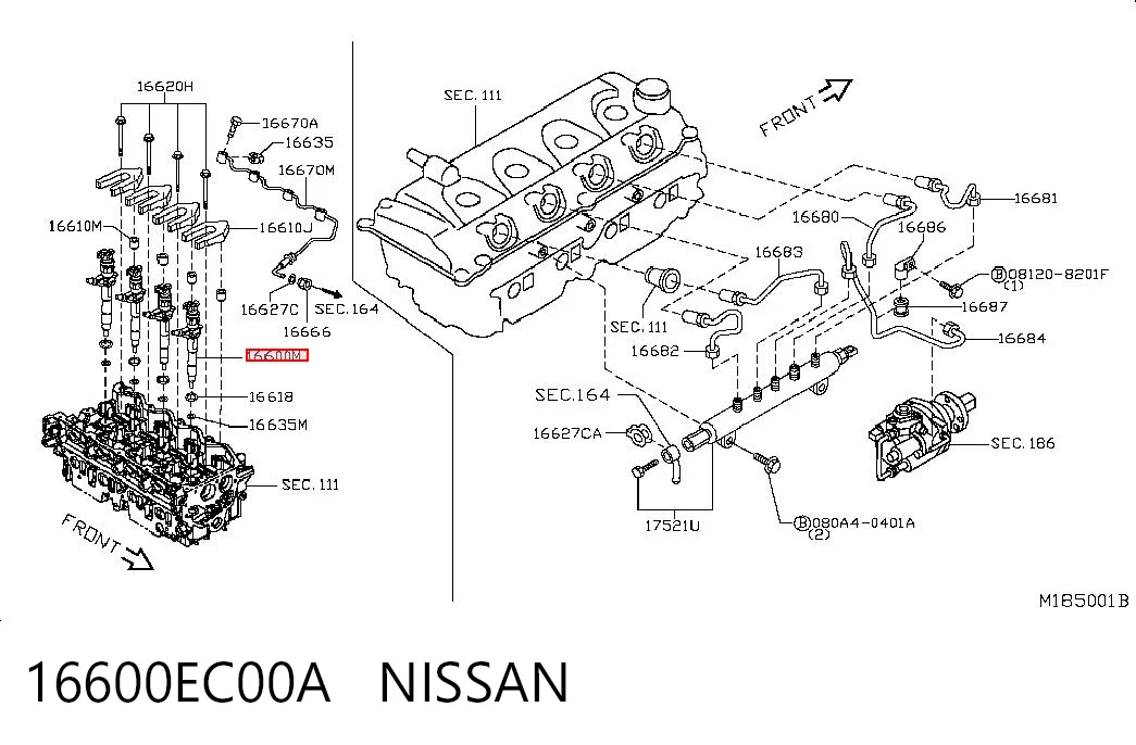16600EC00A Nissan/Infiniti Wtryskiwacz paliwa