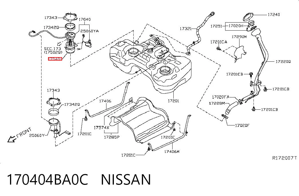 Moduł pompy paliwowej z czujnikiem poziomu paliwa do Nissan Rogue  T32U