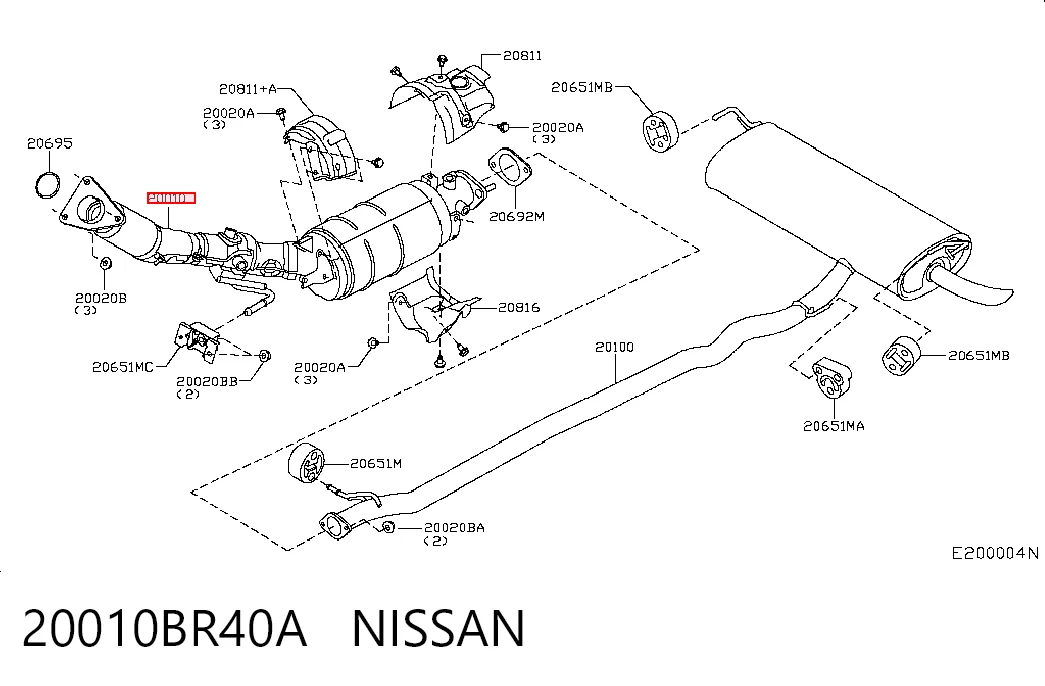 Tłumik, tylna część do Hyundai Tucson II TM
