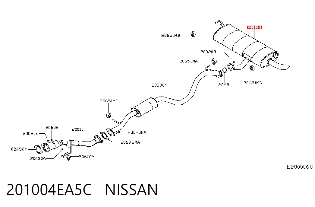  Tłumik, tylna część Nissan Qashqai 2