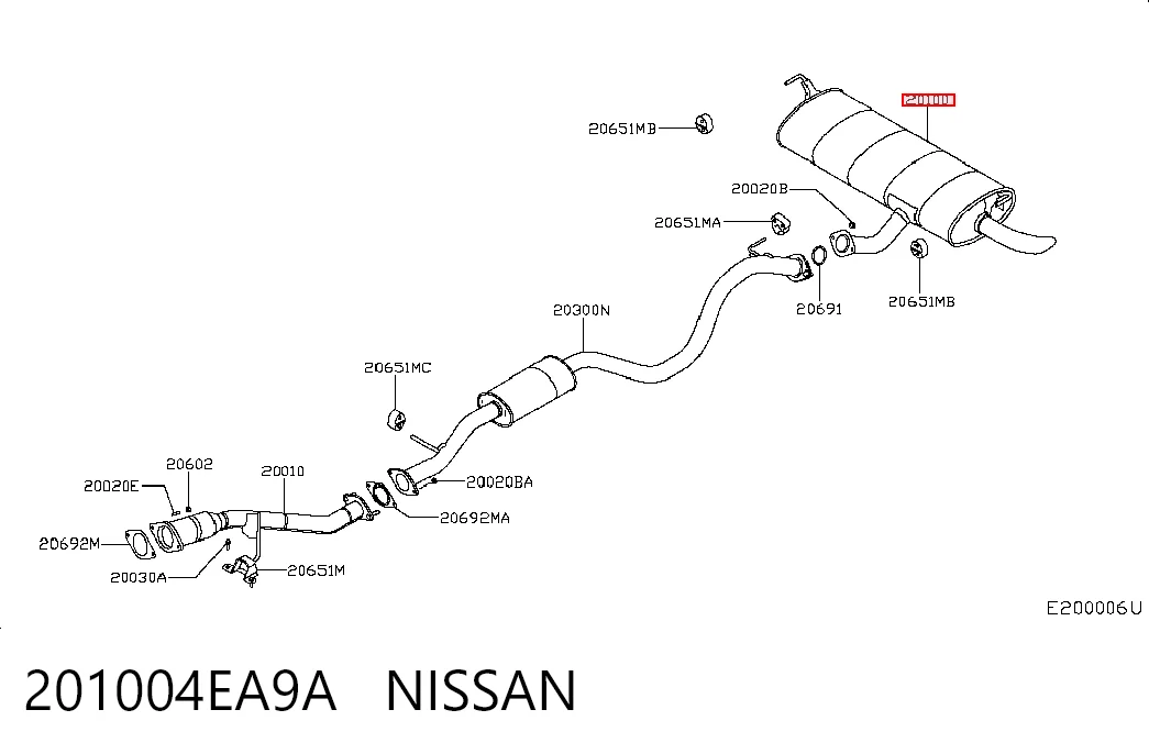 Tłumik, tylna część Nissan Qashqai II