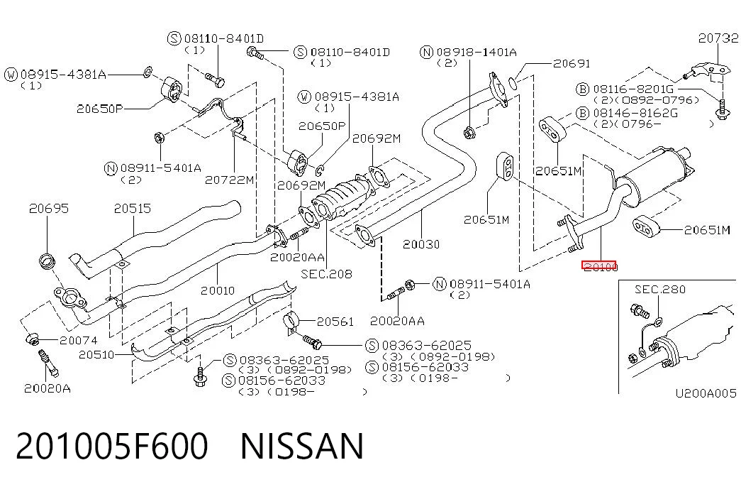 Tłumik, tylna część Nissan Micra hatchback (K11) (1992 - 2003) cena, od 66,67 USD