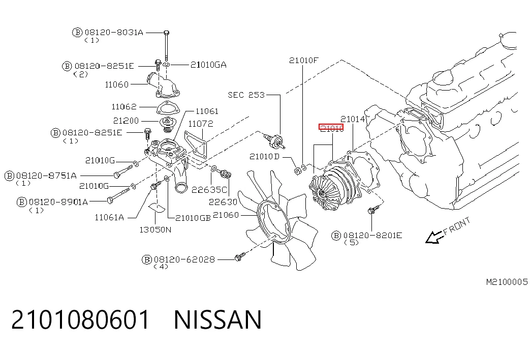  Pompa chłodząca wodna Nissan Terrano 1