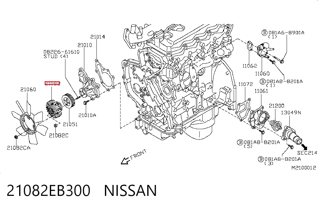  Sprzęgło wiskotyczne wentylatora chłodzenia Nissan Navara 
