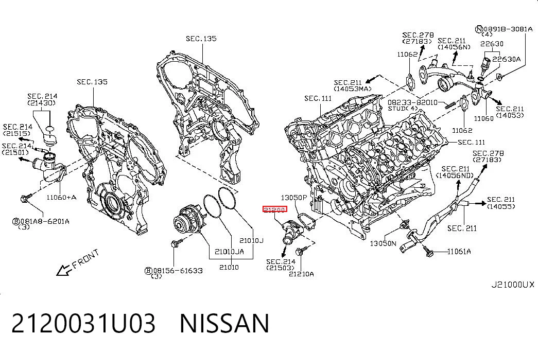 2120031U03 Nissan/Infiniti Termostat